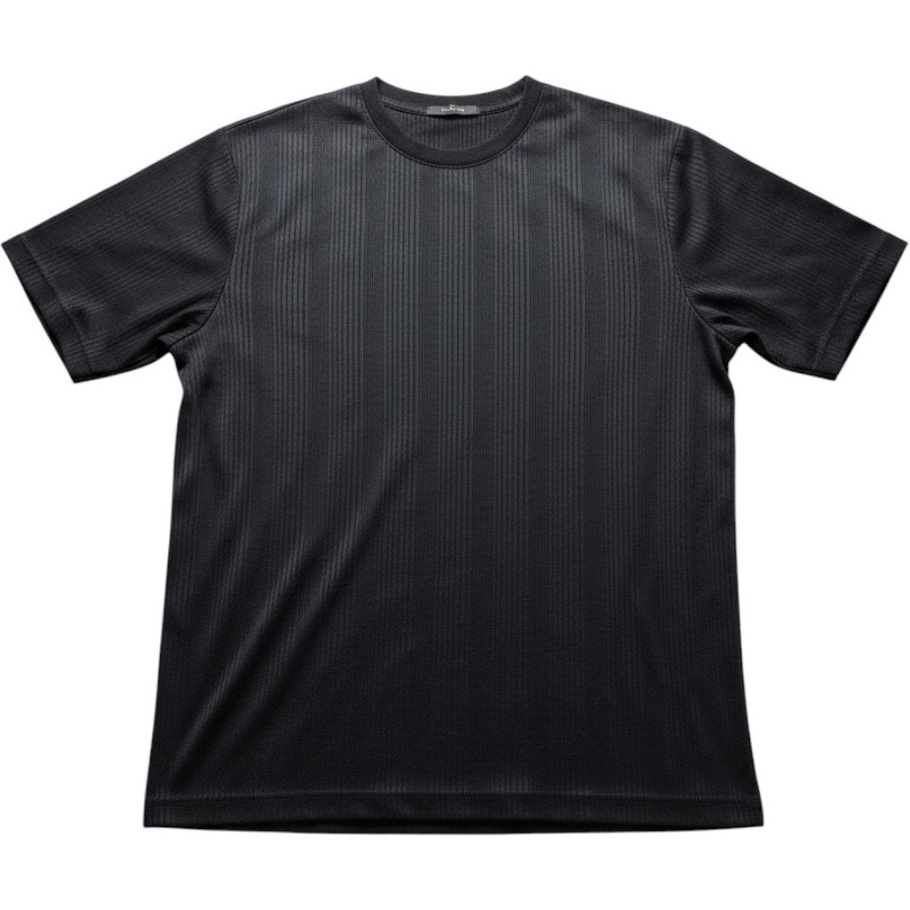 Claiborne Shirt Mens XL Black Striped Crewneck Lightweight Jersey Poly Rayon Tee